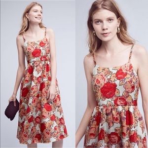 Anthropologie Rachel Antonoff Red Rose Dress